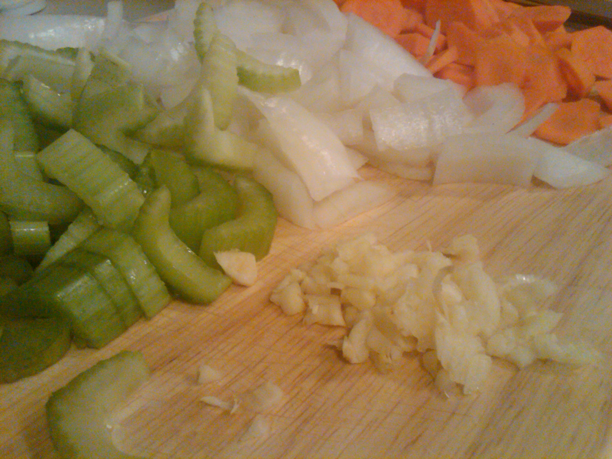 Chopped celery, onion, carrot